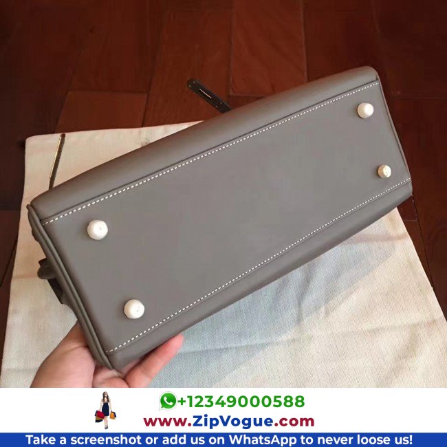 Hermes Etoupe Swift Kelly Retourne 32cm Lushentic AAAAA Grade Replica - Image 9