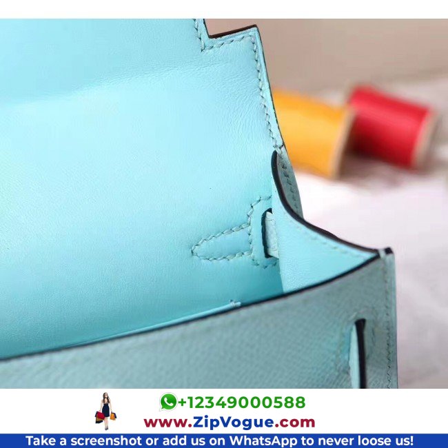 Hermes Blue Zephyr Epsom Kelly Mini II 20cm Lushentic AAAAA Grade Replica - Image 4