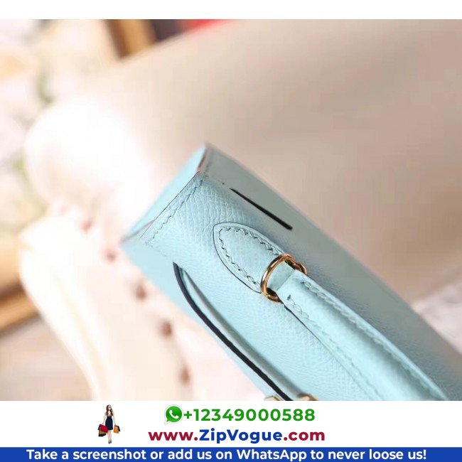 Hermes Blue Zephyr Epsom Kelly Mini II 20cm Lushentic AAAAA Grade Replica - Image 5