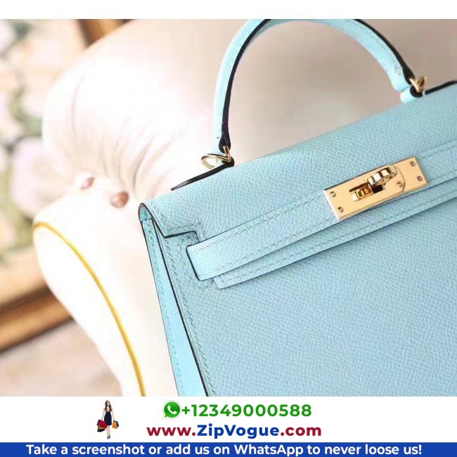 Hermes Blue Zephyr Epsom Kelly Mini II 20cm Lushentic AAAAA Grade Replica - Image 6