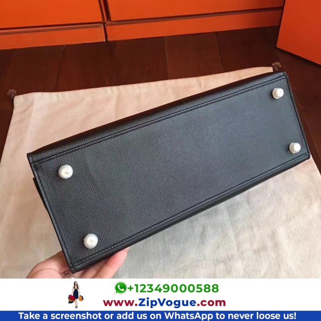 Hermes Black Epsom Kelly 32cm Sellier Lushentic AAAAA Grade Replica - Image 8