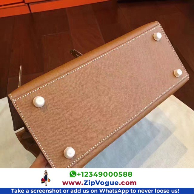 Hermes Brown Epsom Kelly Sellier 28cm Lushentic AAAAA Grade Replica - Image 4