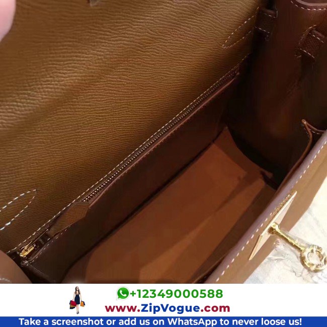 Hermes Brown Epsom Kelly Sellier 28cm Lushentic AAAAA Grade Replica - Image 5