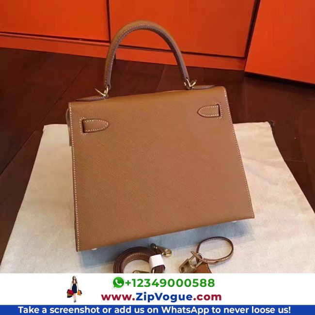 Hermes Brown Epsom Kelly Sellier 28cm Lushentic AAAAA Grade Replica - Image 7