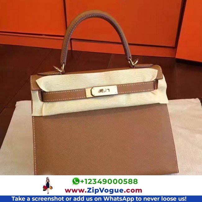 Hermes Brown Epsom Kelly Sellier 28cm Lushentic AAAAA Grade Replica